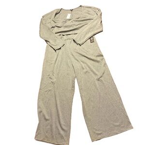 Express One Piece Jumpsuit Gray XL Preppy Casual Comfort Layering Wrap Top Cute